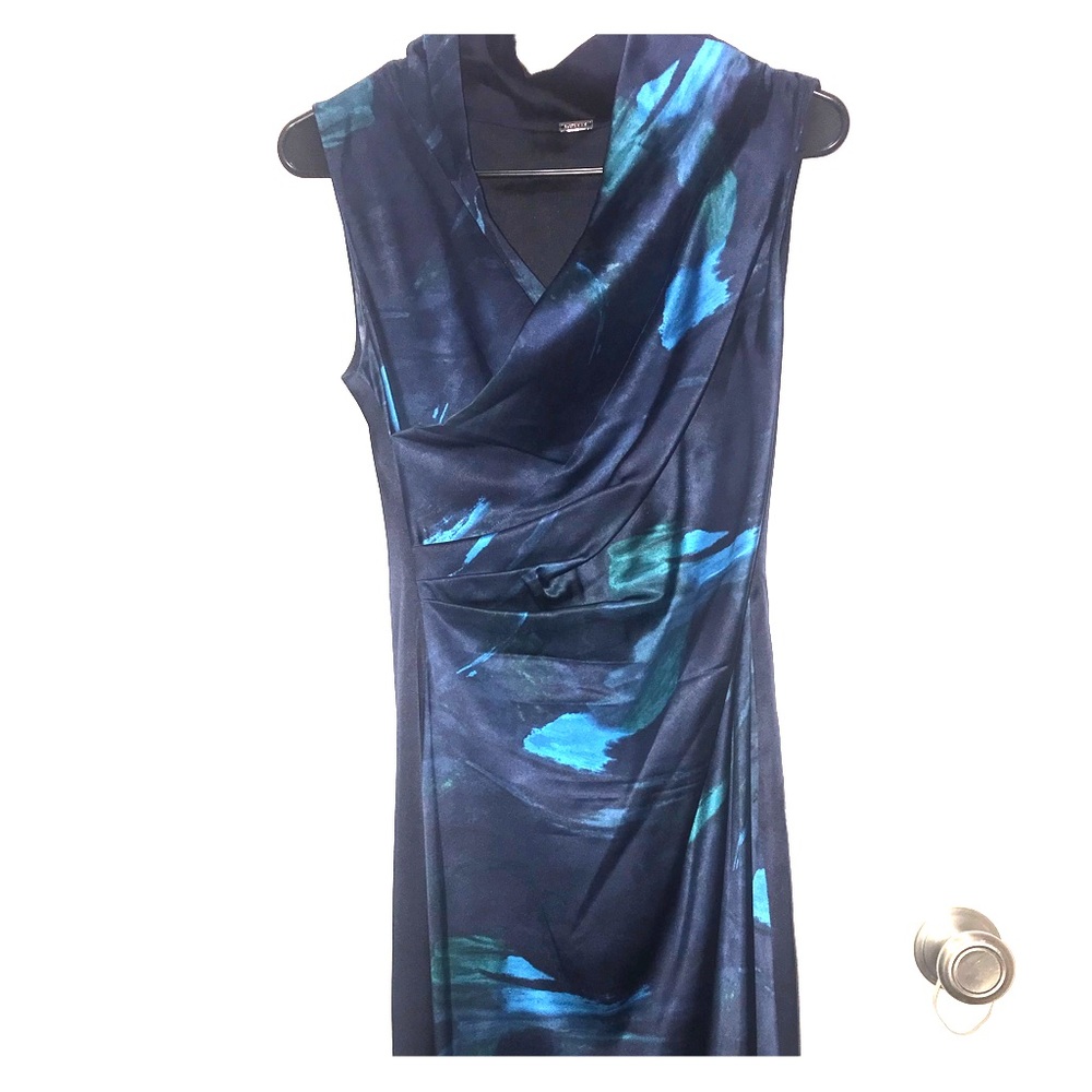 Slim Satin Blue Dress